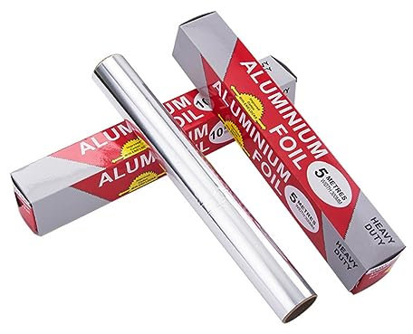LALAFINA 3rolls Tinfoil Paper of Aluminum Foil Baking Parchment for BBQ Food Storage Odour Barrier Wide