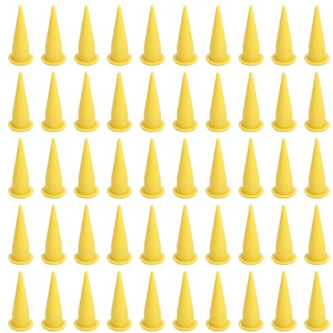 EVTSCan 50Pcs PE Plastic Fine Tip Cone Nozzle for Caulking Gun, Narrow Cone Nozzle Attachment Replacement for Smooth Caulking Corners, Along Edges, Joints, Small Gaps