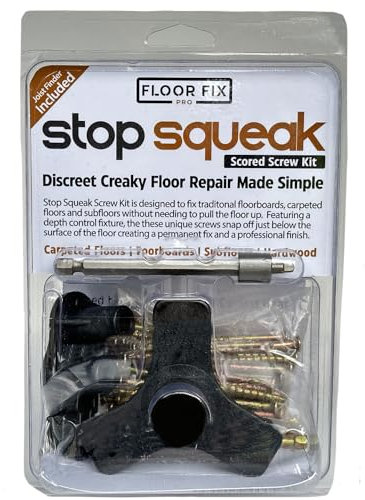 Floor-Fix Pro - Squeaky Floor Repair Kit - Easy Invisible Fix for Stairs & Carpeted Wood Floors - Includes Joist Finding Tools & Scored Screws - Made in USA
