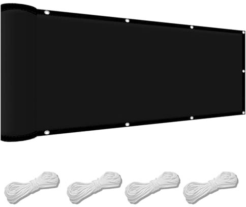Sun Segel Sonnensegel 55 x 700 cm PES Windschutz Sonnensegel Rechteckig Uv-Schutz-Polyestergewebe mit Seil Beschattungsnetz für Pool Schwimmbad Und Gewächshaus, Schwarz