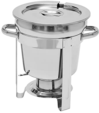 LANNADD 7l Edelstahl Suppentopf, Runder Suppenkessel Lebensmittelwärmer Aus Edelstahl, Runder Isolierter Suppentopf Mit Deckel Geeignet für Servieren Von Saucen Eintöpfen Suppen und Brühen