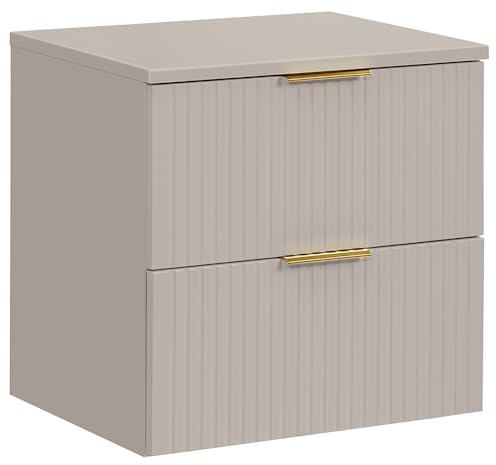 Lomadox Badezimmer Waschtischunterschrank 60cm, in Kaschmir, mit 2 Softclose-Schubladen