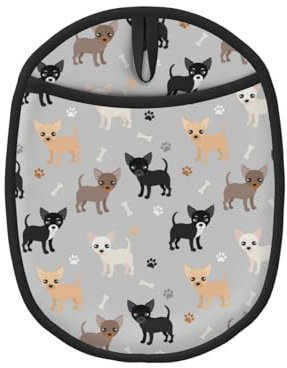 Pattes et os de Chihuahua, Maniques, maniques résistantes à la Chaleur, maniques de Cuisine en Silicone antidérapantes