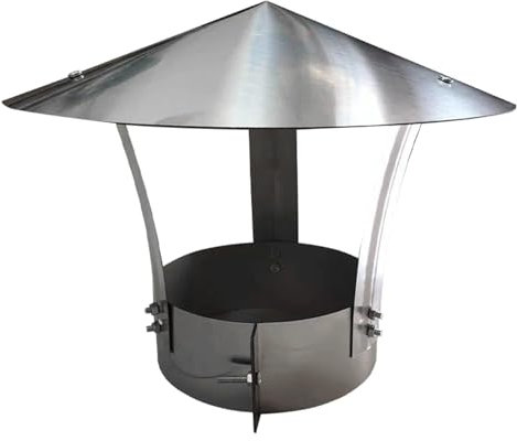 Edelstahl-Schornsteinabdeckung mit Regenschutzkappe, Allzweck-Abzugshaube für Schornstein (D19 cm)