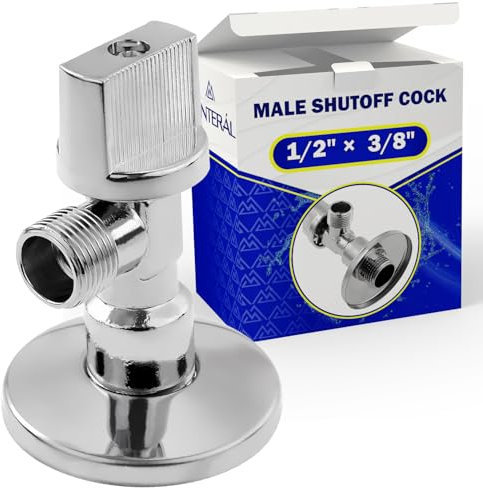 Valvola Detentore Maschio 1/2 x 3/8 in Ottone Cromato con Sfera di Bloccaggio - Garanzia di 10 Anni - MONTERAL