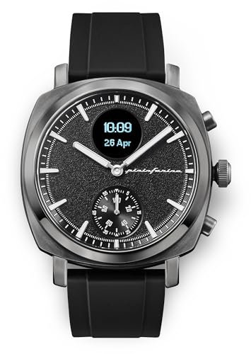 Pininfarina Senso Sport Hybrid Smartwatch - Orologio analogico con cinturino FKM, display digitale e fitness tracker per passi, calorie e sonno, bussola e tracciamento GPS