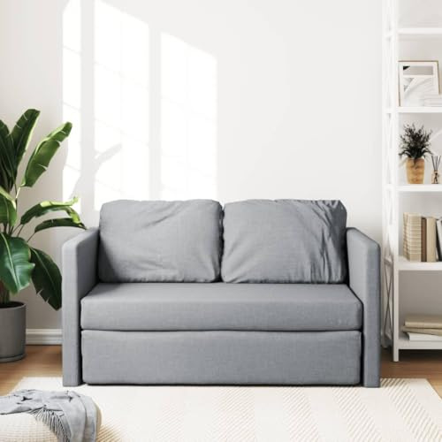 Gecheer 2-i-1 golvbäddsoffa ljusgrå 112 x 174 x 55 cm tyg