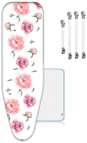 ZJBKX Copriasse da stiro extra large, 144 x 52 cm, con imbottitura di 3 mm, facile da maneggiare e si adatta perfettamente all'asse, XL