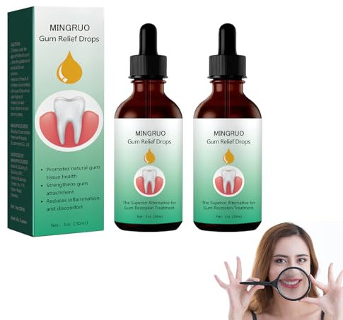 MINGRUO 2Pcs Gocce per la Ricrescita Delle Gengive, Gel per la Rigenerazione delle Gengive, Gel Rigenerante per Gengive, Riparazione Ricrescita delle Gengive