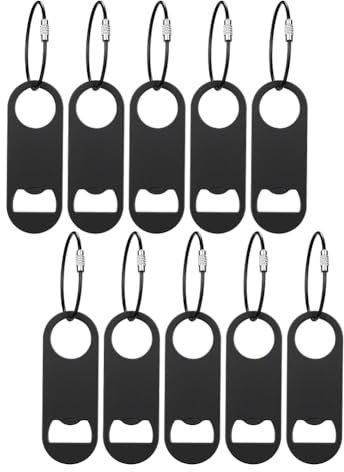 Quystetes Paquete de 10 abrebotellas plano de acero inoxidable con , llave de barra, abrebotellas de cerveza para cocina, bar o restaurante