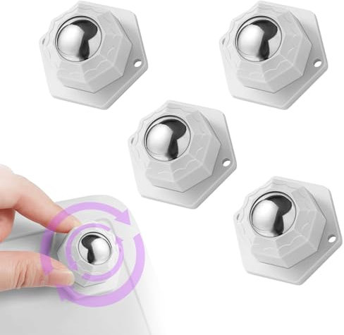 Juego de 4 ruedas de bolas para cargas pesadas, capacidad de carga de 200 kg, ruedas universales de 360° para muebles, ruedas pequeñas, utensilios de cocina, aparatos eléctricos y cajas de