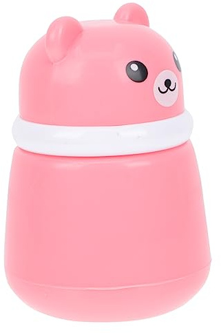 JOINPAYA Babypuderdose Bären Motiv mit Puderquaste Kompakte Leere Talkumpuderdose aus Kunststoff Tragbar für Reisen und Neugeborene