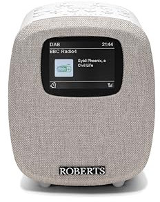 Roberts ORTUS5 FM/DAB/DAB+ Digital Clock Radio with Bluetooth, Alarms and Colour Display, White