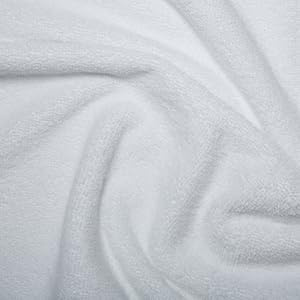 Aya Fashion Plain Woven Double Sided Cotton Terry Towelling Fabric Material 340GSM 150cm Wide - White (Sold by 1 Meter)