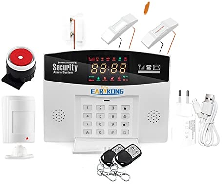 Kit Alarma Casa, Tuya Smart Wired y; WiFi inalámbrico 433MHz Gsm Inicio Sistema de alarma de seguridad antirrobo a domicilio Hogar inteligente(B 15000MAH)