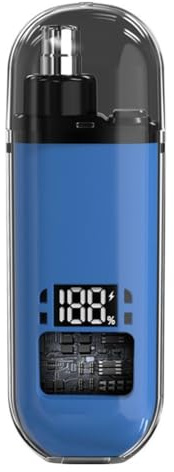 Forbici da barba per peli del naso con comoda ricarica e display digitale trasparente per un facile utilizzo (display blu)