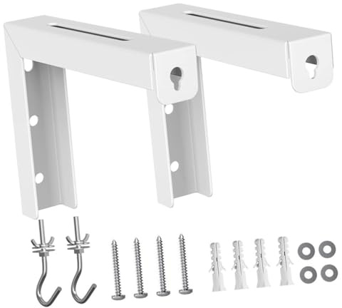 NUOBESTY Projector Screen Wall Mount Bracket White and Smooth Finish Steel L-shaped with Easy to Install and Use Design, Simple Appearance Style for Home or Office Wall Hanging