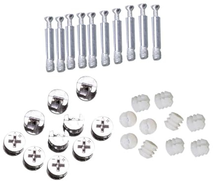 iplusmile 24 juegos Herrajes para Muebles con Tornillos de Conexión y Tacos Excéntricos Fijadores Resistentes para Ensamblaje de Armarios y Paneles Instalación Rápida y Carga Fuerte