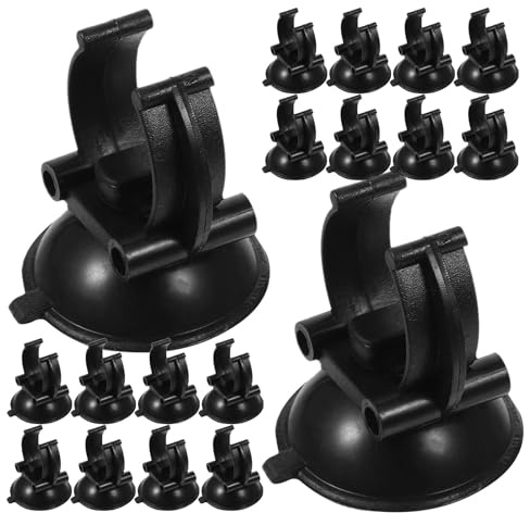 SHINEOFI Suction Cup Hose Clamps 25pcs Black Abs Material and Versatile Tube Compatibility with Effortless Installation for Aquarium Water Pipe Holding for Fish Tank Airline Tubes