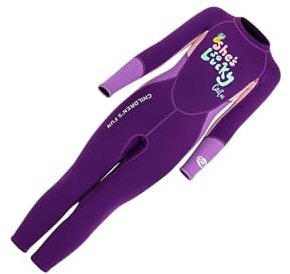 wisoolkic Combinaison de plongée pour garçons et Filles, Manches Longues, néoprène 5 mm, Maillot de Bain Thermique, Combinaison plongée Enfant Thermique, Violet, S