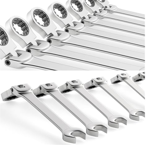 spanner, Juego de llaves combinadas con trinquete, cabeza flexible métrica de 6-23 mm, llave de acero al cromo vanadio con bolsa,tools(16pcs)