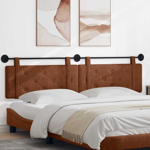 Lumanois marrón 2 pcs Marrón 200 x 5 x 40 cm Tablero de partículas,Mobiliario,Cabeceros y pies de Cama,10.035kg-42031768