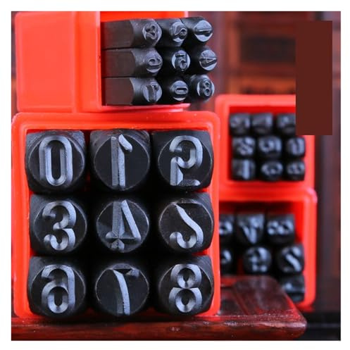 Schlagzahlen Buchstaben Set 1set 6/8/10mm 0~9 Nummer Set Kit Werkzeug Stanze Stempel Stanzen Fall leder Handwerk Hand Werkzeuge(8mm)