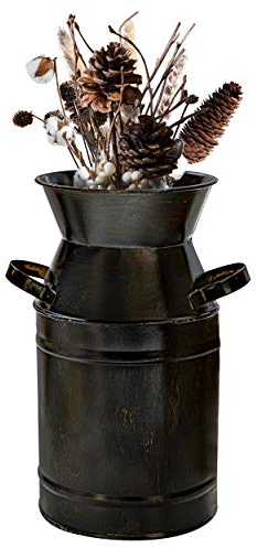 Soyizom 7.5 Tall Galvanized Primitive Bucket Pot Farmhouse Decoative Vase Vintage Country Milk Can Jug Vase Metal Flower Holder with Handles for Wedding Party Home Office Cafe Decoration