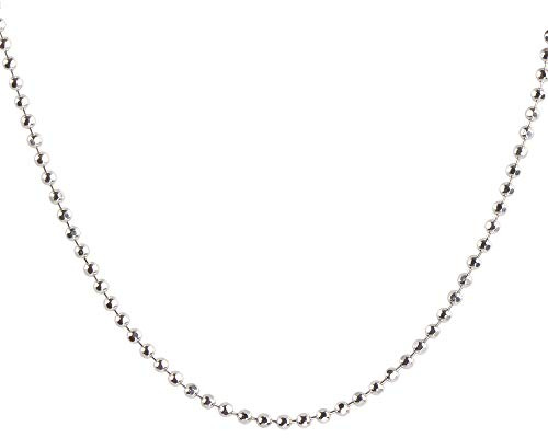 DUR Kugelkette 925 Sterling Silber | geschliffen | rhodiniert | K2255 | 50 cm