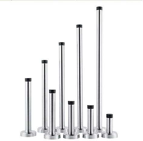ZPPZ Tope de Puerta Autoadhesivo de Acero Inoxidable, Tope de Puerta Montado en la Pared Acero Inoxidable Puerta Soporte Parachoques de Goma Tope Paradas de Puerta para Hogar Oficina Pared Piso 25cm