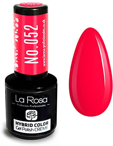 LA ROSA UV LED Smalto Gel Hybrid Color CREMA - A Lunga Durata e Molto Facile da Applicare, Perfetto per la Nail Art - Fai da Te a Casa o in Salone - 9 ml (Fucsia)