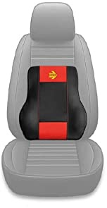MOMO - Soporte Lumbar para Coche Ergon Corsa, Cojín Ergonómico con Espuma Viscoelástica y Gel, Medidas: 48x40x13 cm, Color Rojo y Negro