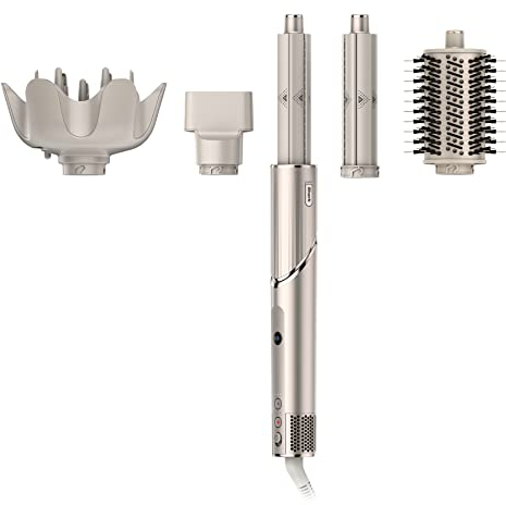 Shark FlexStyle Air Styling & Drying System, Powerful Hair Blow Dryer & Multi-Styler with Auto-Wrap Curlers, Curl-Defining Diffuser, Oval Brush, & Concentrator Attachment, Stone, HD435