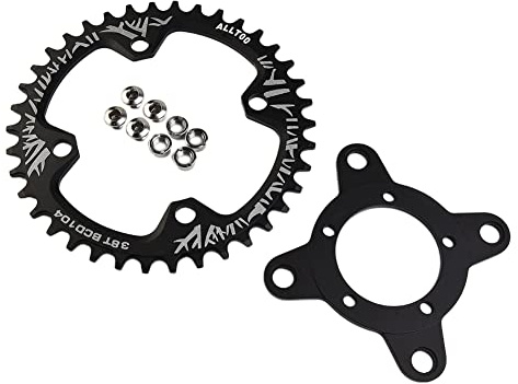 Oniissy Kettenblatt 104 BCD schwarz 38T schmal breit Einzelkettenblatt mit Kettenblatt Spider Drive Motoradapter für Bafang BBS01/02 Motor für Rennräder, Mountainbikes, BMX Bike