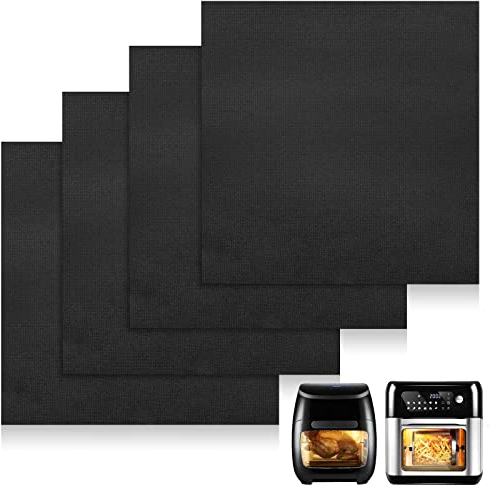 Air Fryer Accessories for Tower, 4pcs Air Fryer Liners Reusable Nonstick Oven Liners for 10L-12L Oven Teflon Baking Sheet Compatible with Tower Xpress Pro11L,Tefal, LLIVEKIT Air Fryer Oven