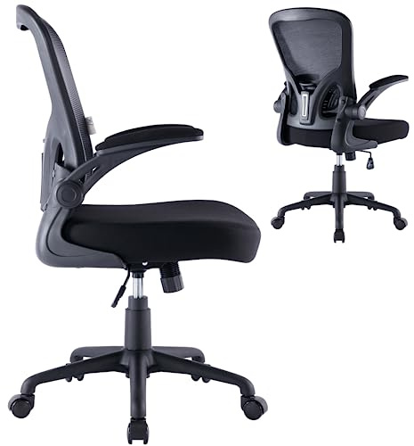 ZIK - Sedia Ufficio Scrivania con Braccioli, Sedia Ergonomica Posturale Girevole per Lavoro e Studio con Ruote, Dotata di Supporto Lombare ed Altezza Regolabile, Sedie Ergonomiche (Metallic)
