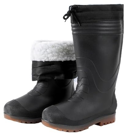 JCWGLY Watstiefel Verdickte Warme Wathose Für Angeln, Langlebige Und Bequeme PVC-Watstiefel, Geeignet Für Männer Und Frauen (Color : Black, Size : 45 EU)