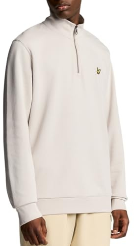 Lyle & Scott Premium Troyer herr – 100% bomull | Halv dragkedja sweatshirt med basdesign | XS-XXL, W870 Cove, XL