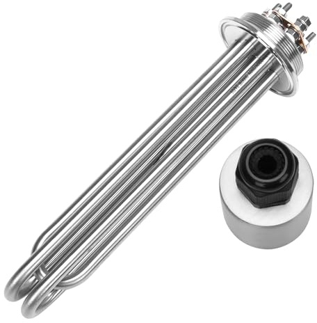 DERNORD Heizstab 220V 3000W 2 Zoll Heizelement 3U Typ Wasserwärmer BSP Edelstahl Flansch