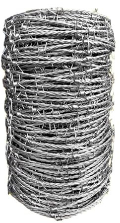 Alambre Espino Galvanizado Rollo de alambre de púas, valla de acero galvanizado con púas de 4 puntos, bobinas de jardín, red de alta protección para granja, jardín, hogar, fácil de doblar (color: pla
