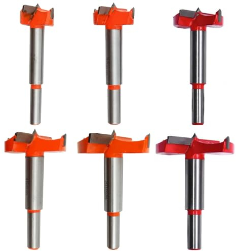 NIYATA 6 Stück Wolframstahl Forstnerbohrer, Forstnerbohrer 60 50 25 45 40 30mm,Forstner Bit Holzbohrer,Holzbearbeitung,Mehrzweckbohrer für Kunststoff Holz Hartholz