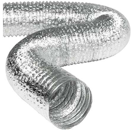 Abluftschlauch Mit 2 Schlauchschelle Edelstahl Alurohr Lüftungsschlauch Aus Aluminium Aluflexschlauch Für Klimaanlagen Wäschetrockner Abzugshaube 80/100/120/150/160/170/180/200/250/300mm(2m,250mm)