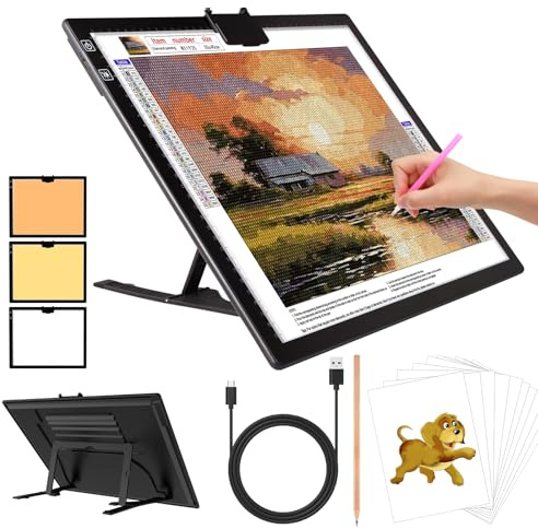 JSKLAMP A3 Rechargeable LED Light Board for Drawing, Trace, Diamond Painting, Sketching, Artists