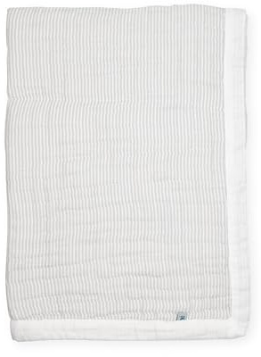 Little Unicorn Organic Cotton Muslin Baby Quilt (Sand Stripe, 30 x 40 inches)