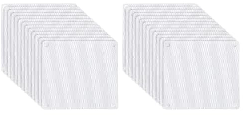 PATIKIL 80 mm/3,1 tum PC-fläkt dammnät, 24-pack PVC datorkylare dammfilter PC-fodral dammskydd grillar för datorkylare fläkt PC-fodral dammtät, vit