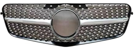 Auto Kühlergrill Für Benz E-Klasse W212 2009–2015 GT Diamond Front Kühlergitter Haubengrill Stoßstangengrill Ersatzteil Tuning Refit Auto Frontgrill(09-12 Diamond Silver)
