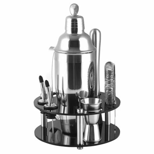 KLAUSBERG KB-7580 - Set de coctelera (9 Piezas), Color Plateado