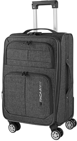 ITACA - Maletas De Viaje Cabina 55X40X20 Material EVA Ligero, Trolley con Ruedas Maleta De Mano para Avion Maleta Cabina Equipaje para Viajes Cortos. Candado de Combinación Compatible Ryanair, Gris