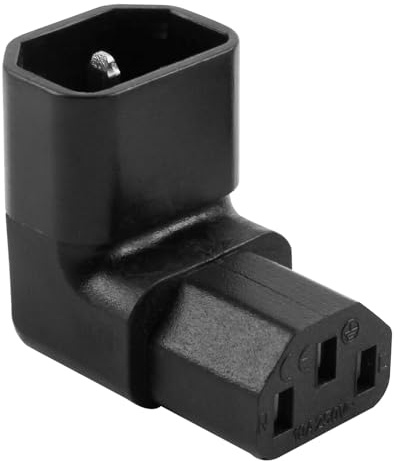Enchufe IEC C14 a C13 en Ángulo Recto, Cable de Alimentación, Diseño 90 Grados hacia Abajo, 250V 10A, Material PVC, 3 Pines, para PC, Armarios PDU, Impresoras, Ollas y Electrodomésticos