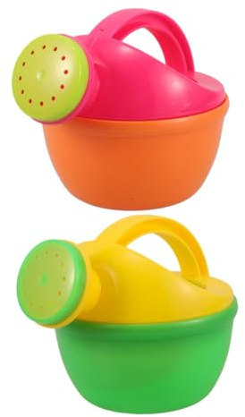 TOBBOMEY Regadera Infantil de Plástico en Set de 2, Adecuado para Juegos de Playa y Baño Función de Pulverización para Niños Pequeños